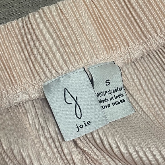 Joie Women's Pleated Satin Pink High Rise Pants Pull On Stretch Waist Sz Small - Picture 5 of 8